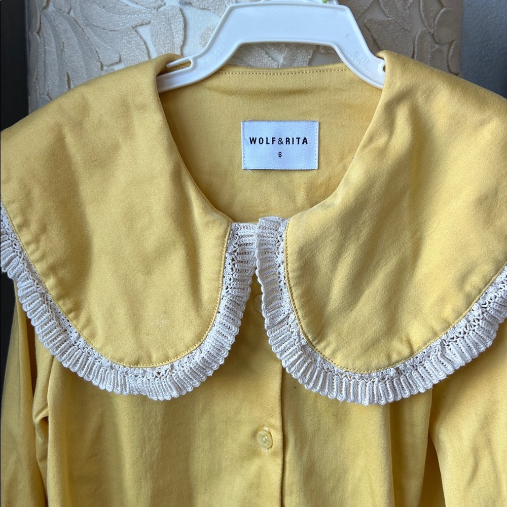 Wolf &Rita yellow Ruffled Collar Blouse - Picture 2 of 7